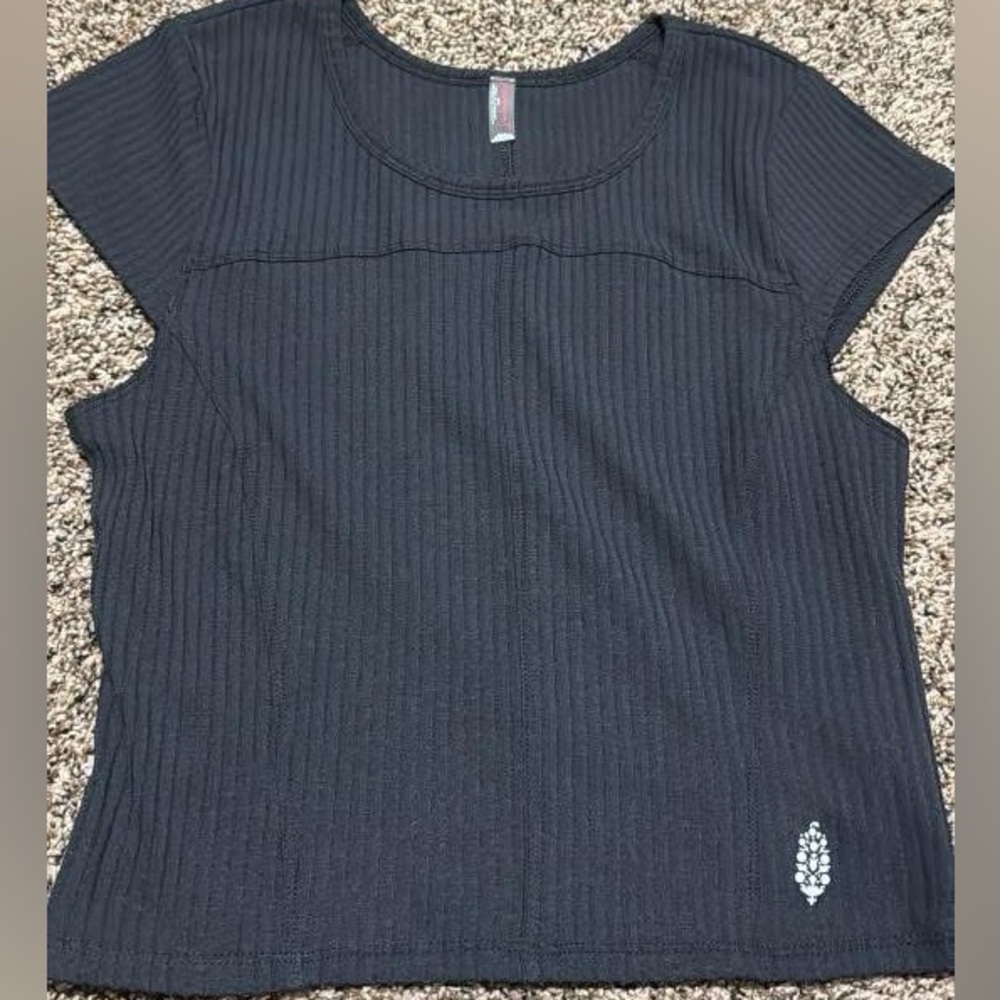 Free People Movement Women's Black Ribbed Top